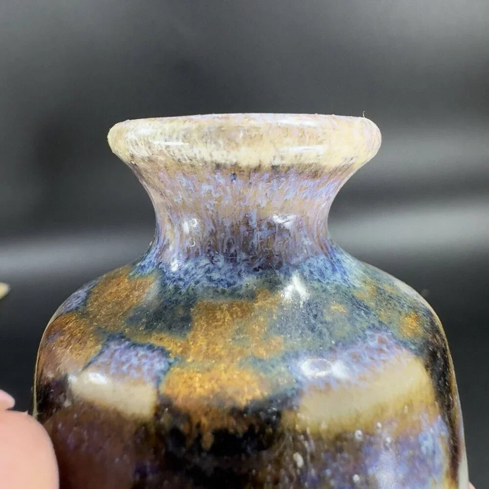 Hand‎ Made Pottery Oil Diffuser Bird Stopper Lid Stoneware Artist Signed Vintage